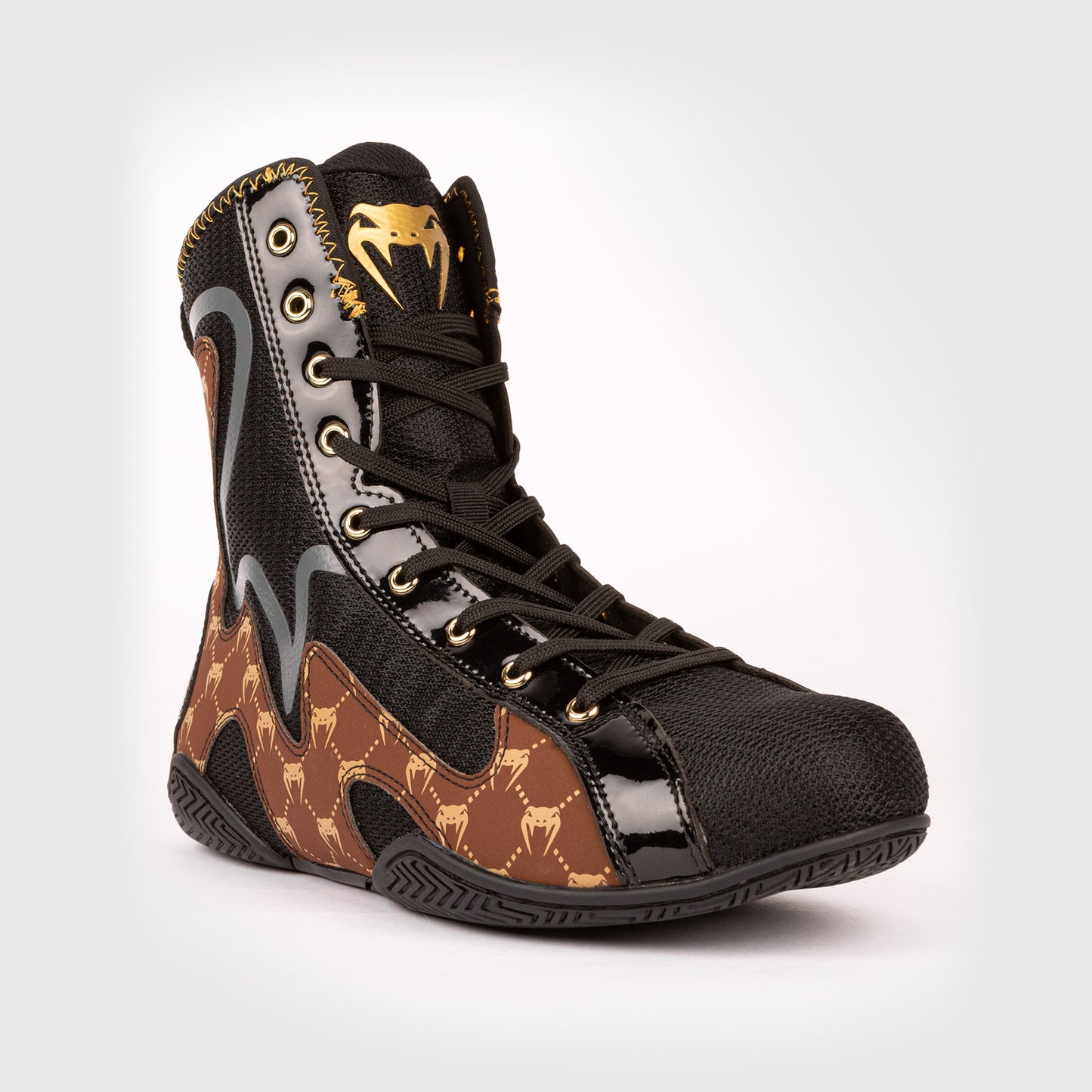 Venum Elite Evo Monogram 拳击鞋 – 黑色/棕色