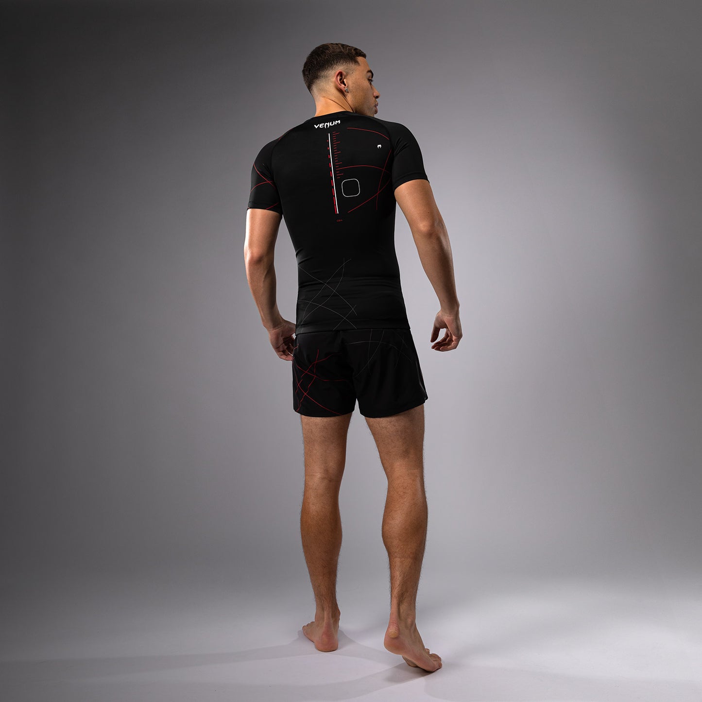 Venum Tactical XT 短袖紧身防磨衣 – 黑色/火红色