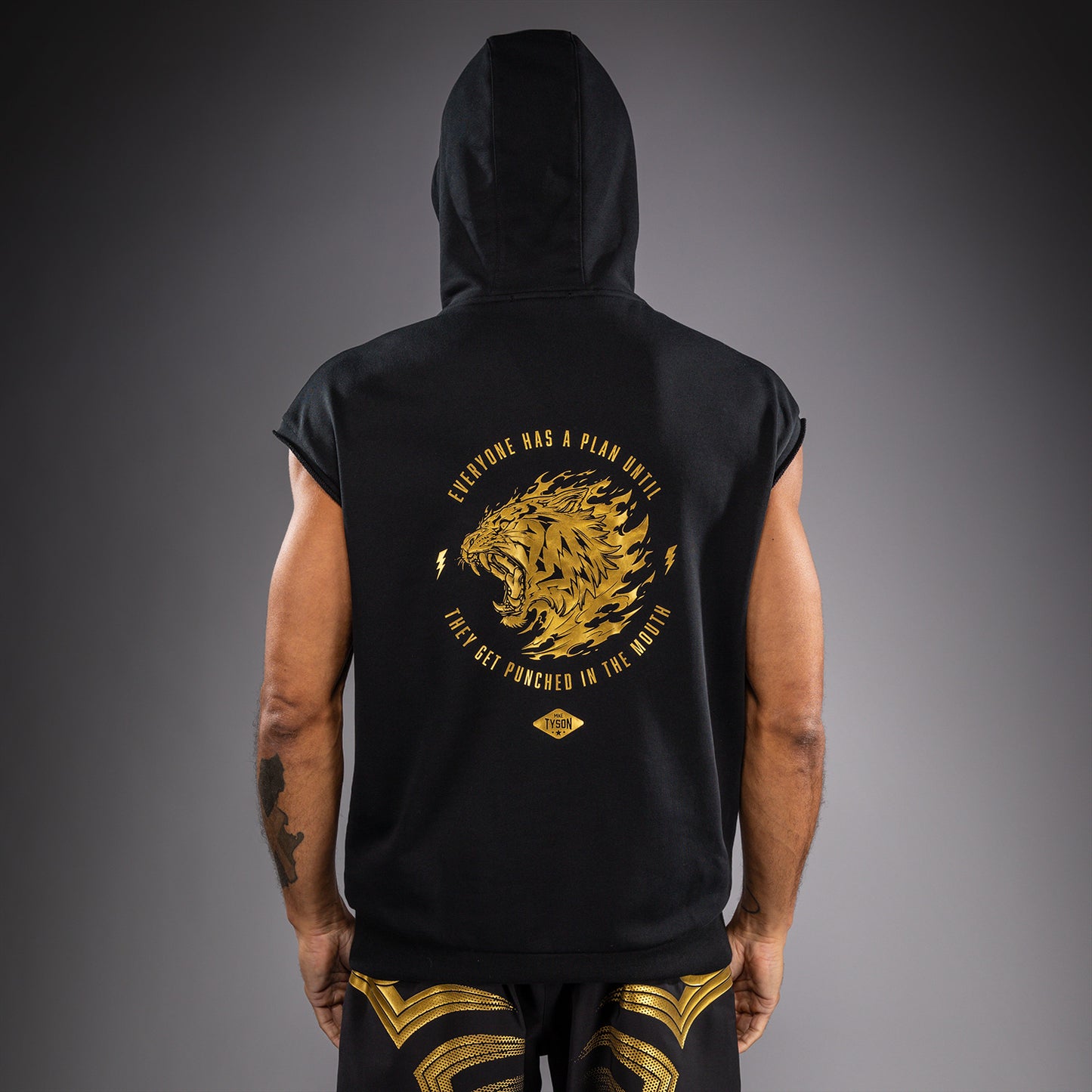 Venum x Mike Tyson Tiger 无袖连帽衫 - 黑色/金色