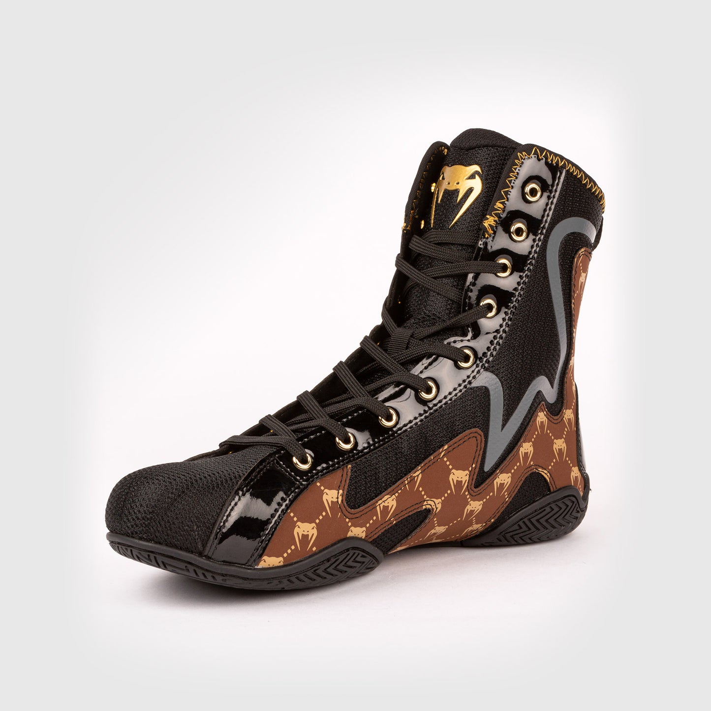 Venum Elite Evo Monogram 拳击鞋 – 黑色/棕色
