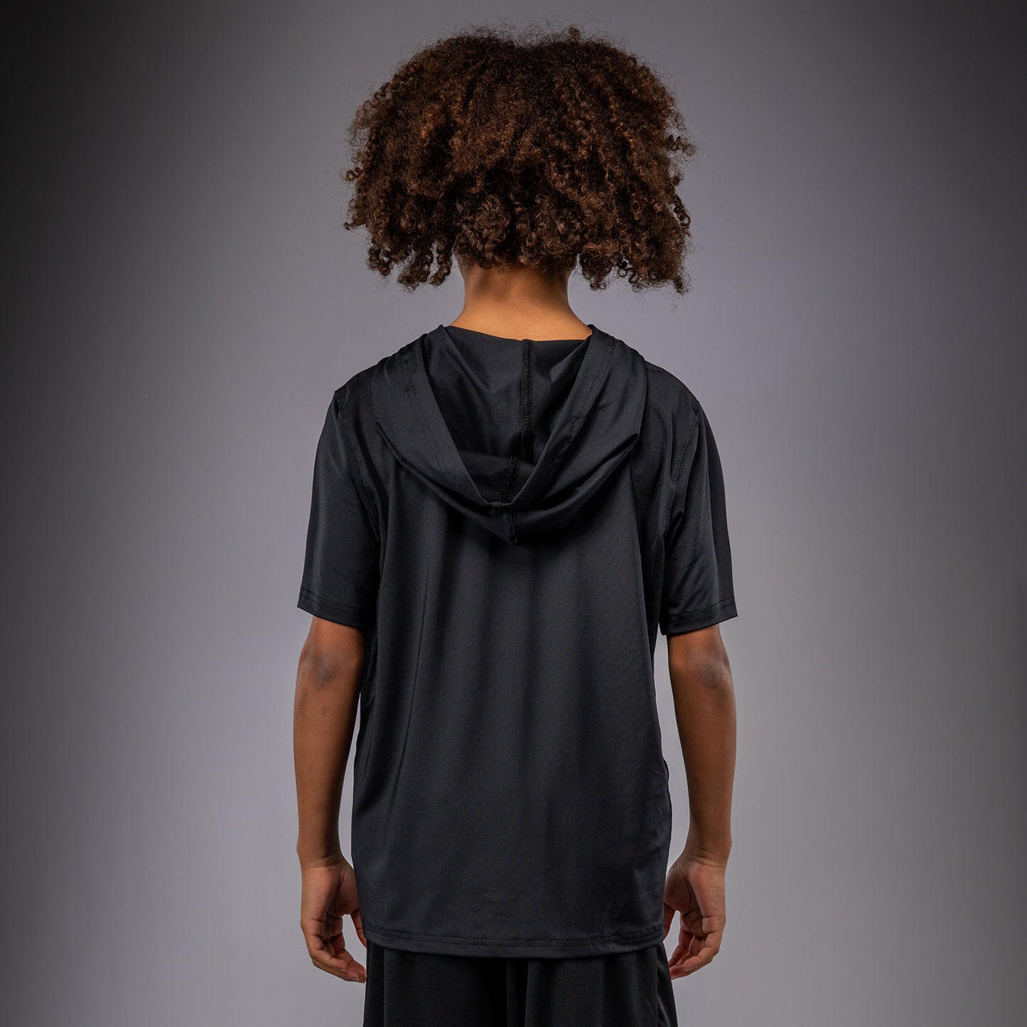 Venum Elite 儿童款短袖Dry-Tech连帽衫 – 黑色