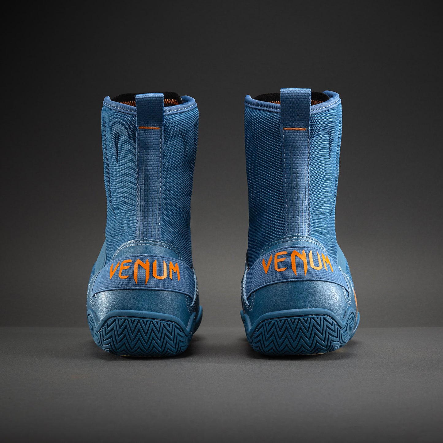 Venum Elite Neo 拳击鞋 – 钢蓝色/橙色