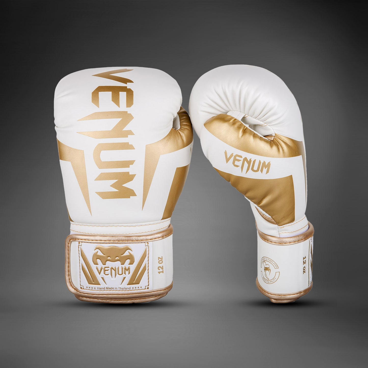 Venum Elite 拳击手套 – 白色/金色