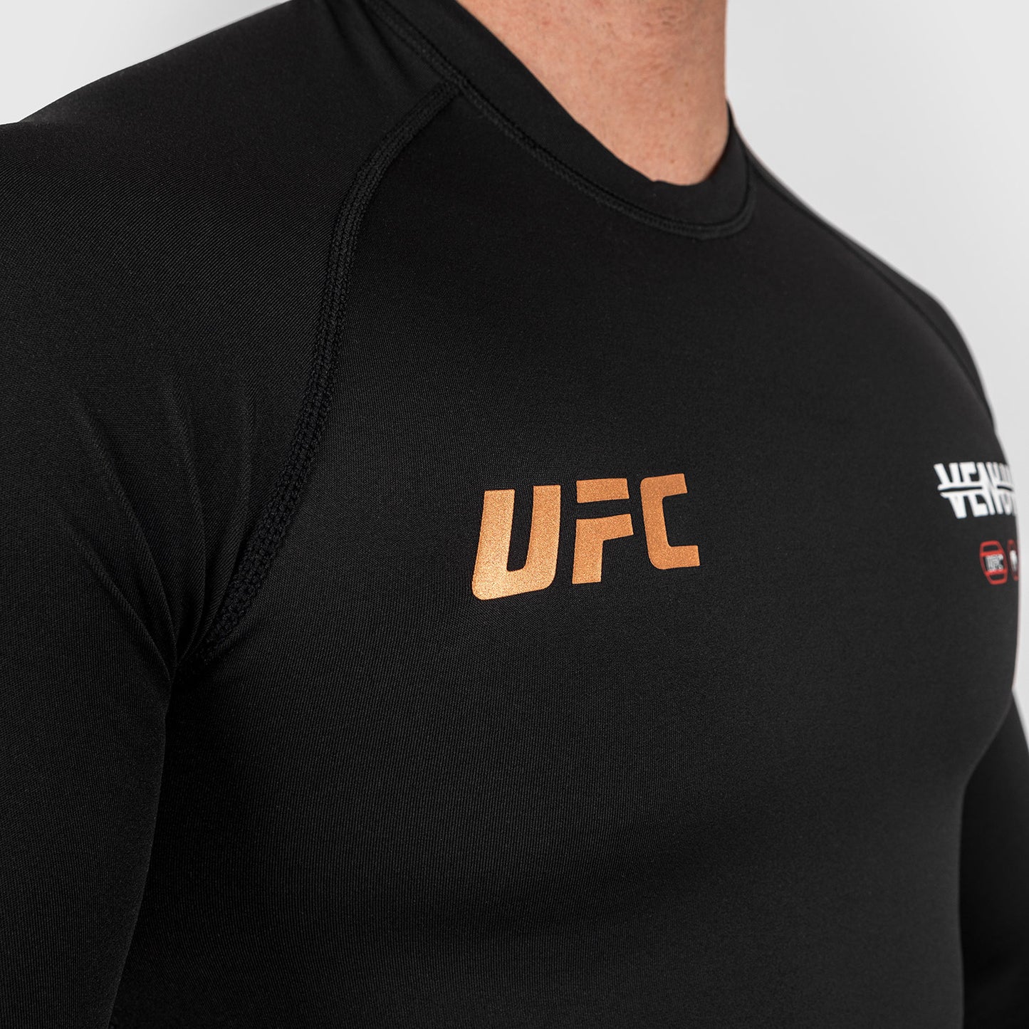 UFC Adrenaline by Venum Fight Week 男士长袖紧身防磨衣 – 黑色