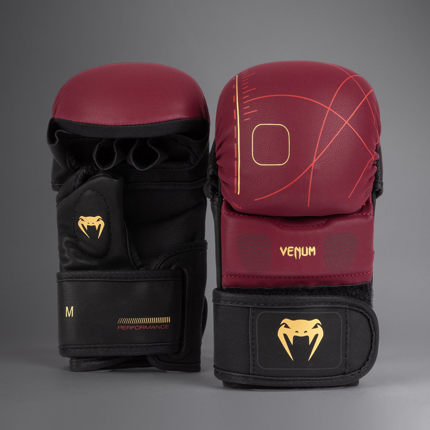Venum Tactical XT 实战手套 – 黑色/酒红色/金色