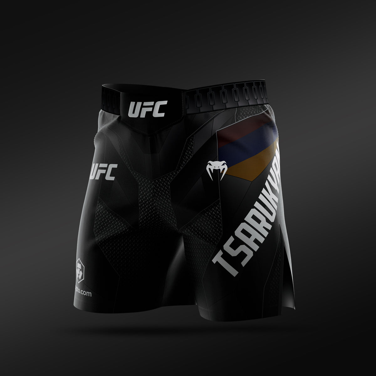UFC Adrenaline Unrivaled by VENUM 男士格斗短裤 短款 阿曼·查鲁基安 - 黑色