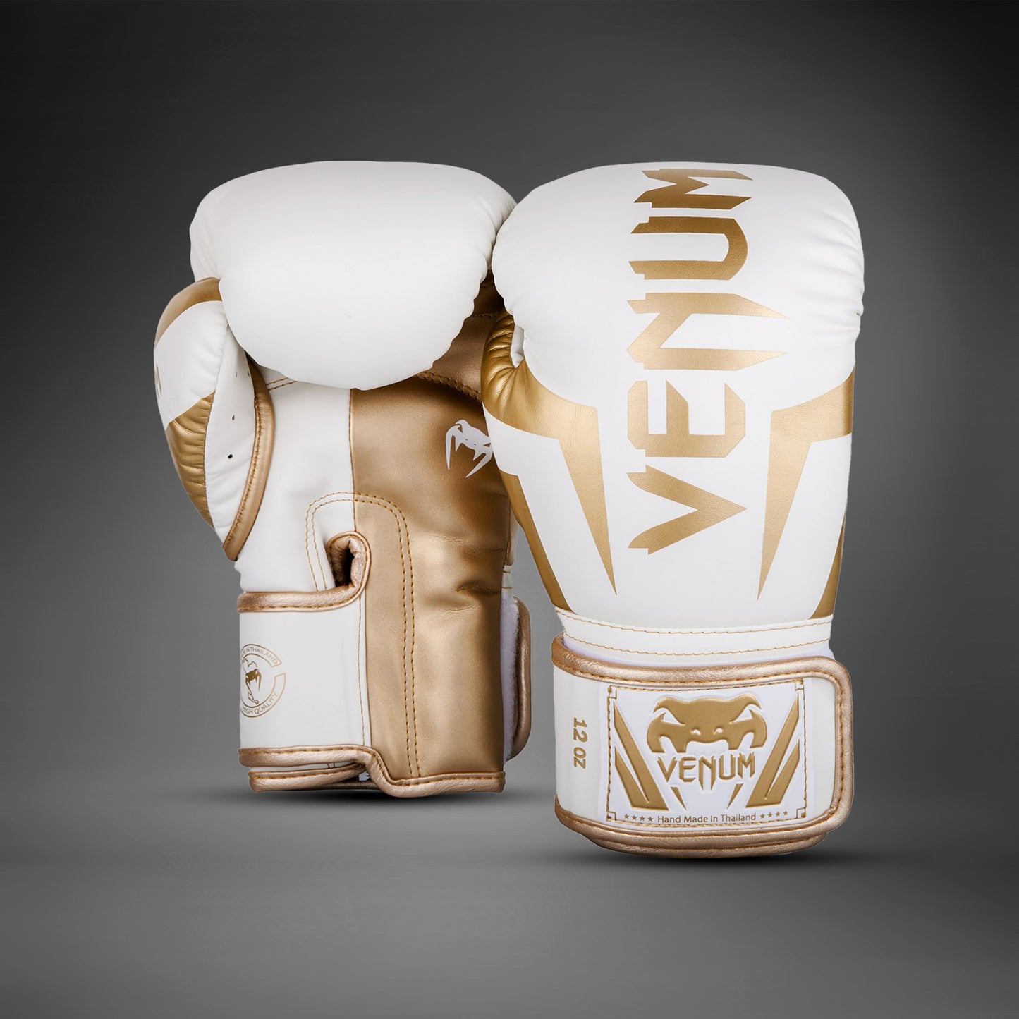 Venum Elite 拳击手套 – 白色/金色