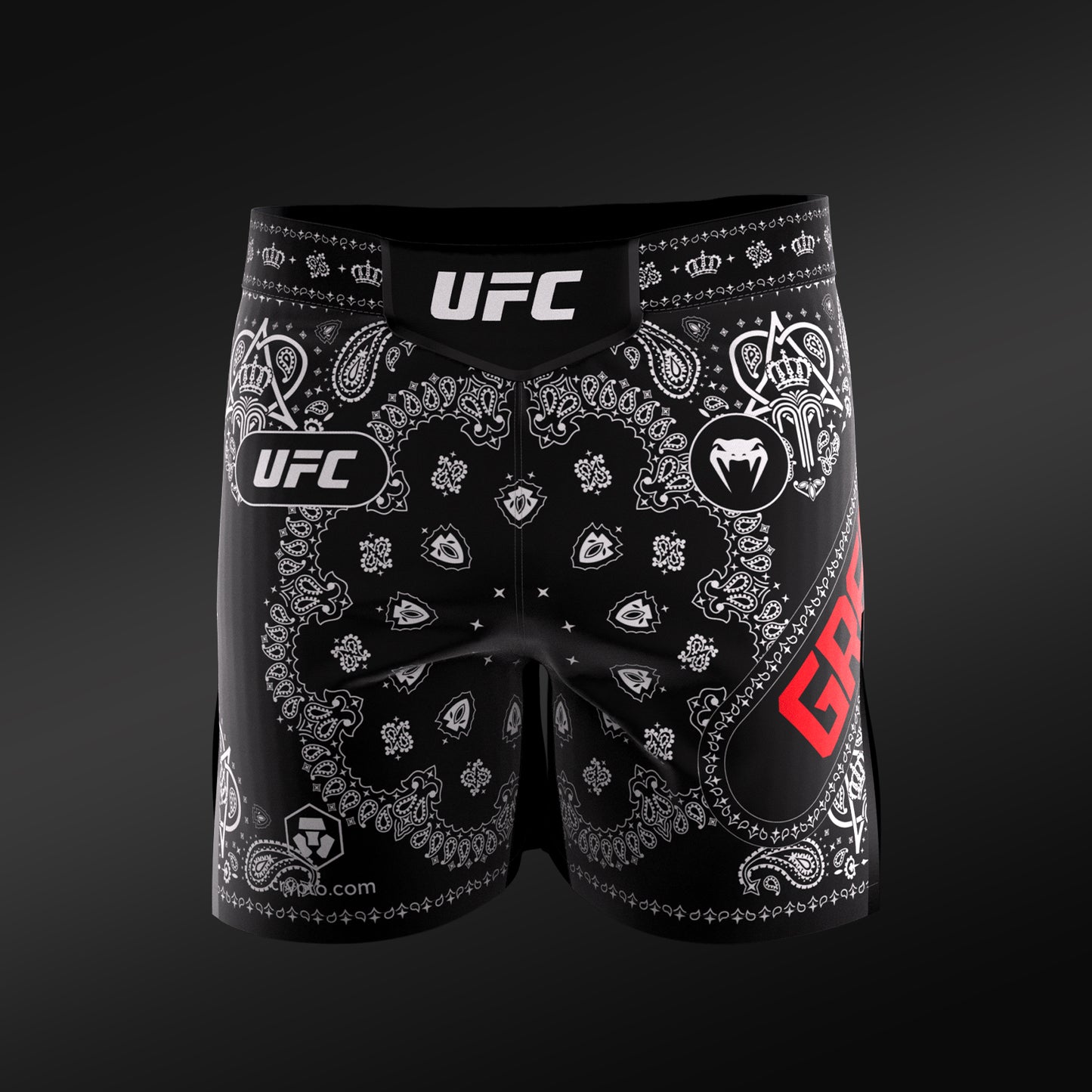 VENUM UFC Adrenaline Unrivaled King Green 男士综合格斗短裤 - 黑色
