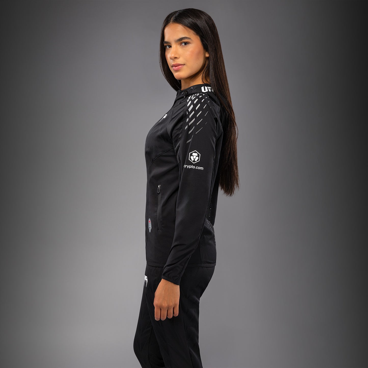Women's UFC Zenith by Venum 正品战斗之夜出场连帽衫 – 黑色