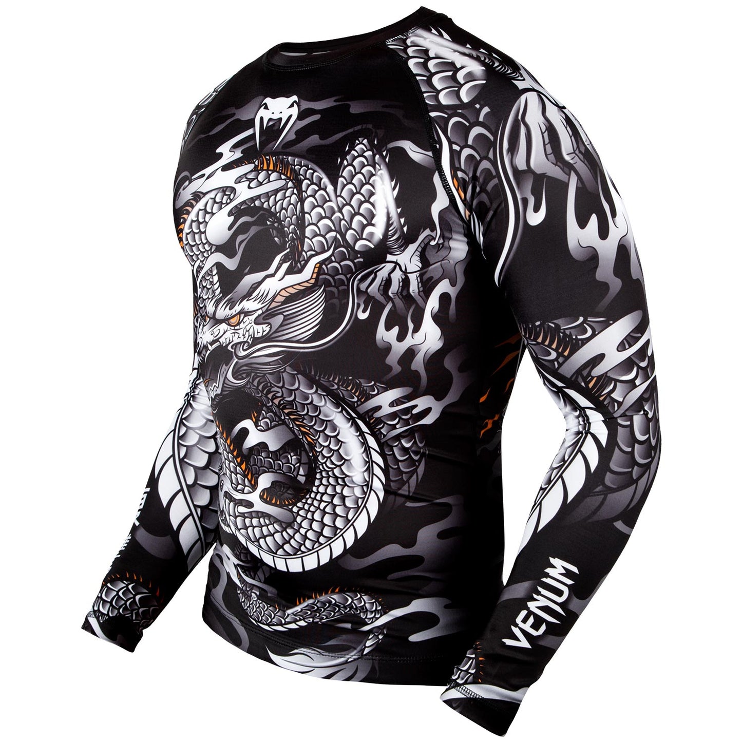 Venum Dragon's Flight Rashguard - Long Sleeves - Black/White