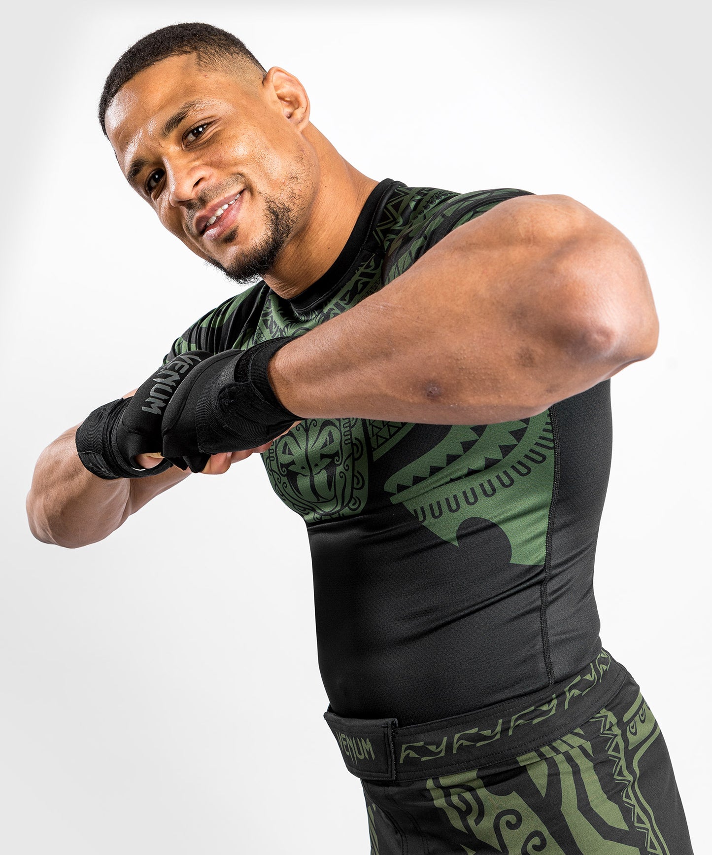 Venum Nakahi Rashguards - Short Sleeves - Black/Khaki
