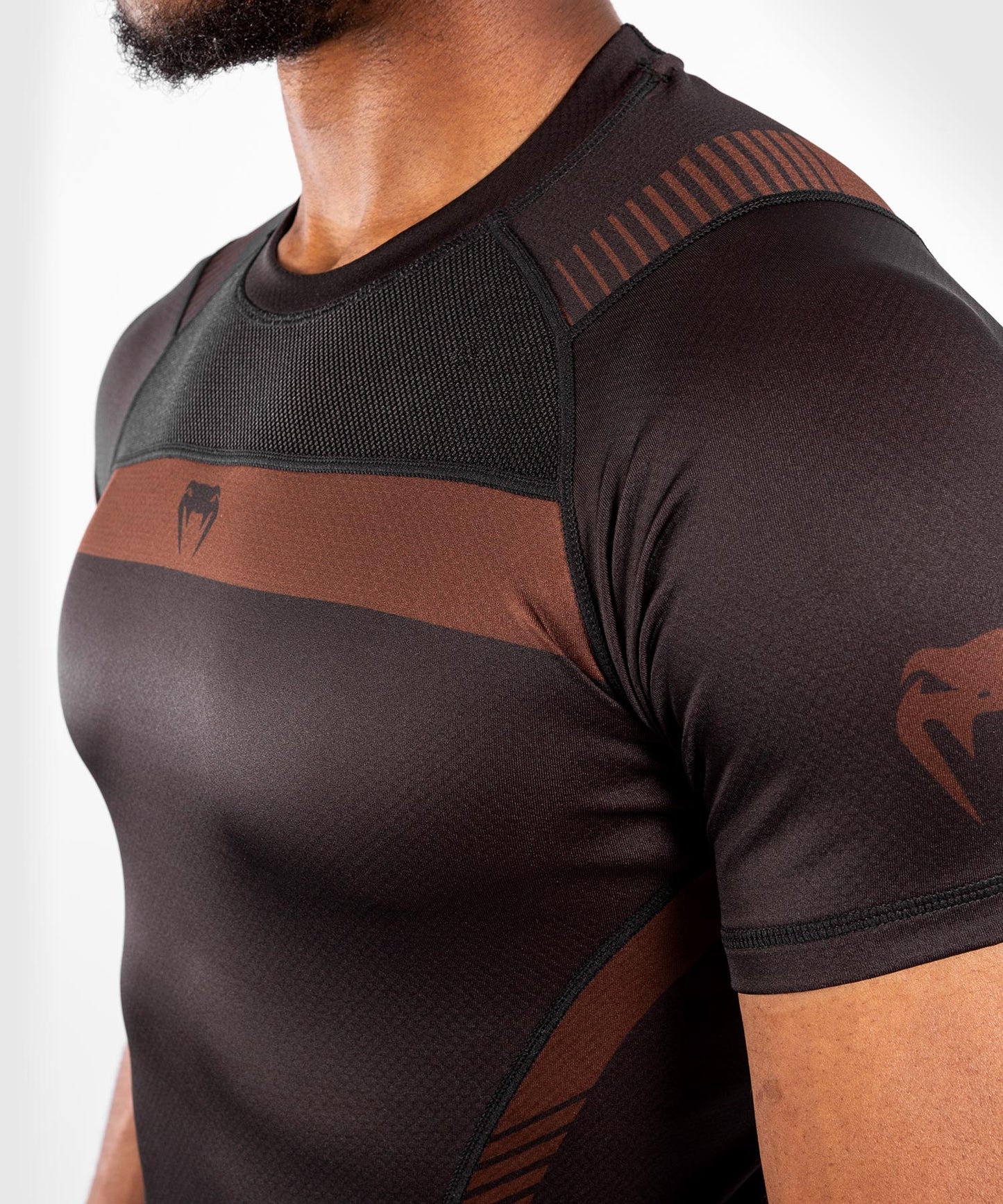 Venum NoGi 3.0 Rashguard - Short Sleeves - Black/Brown
