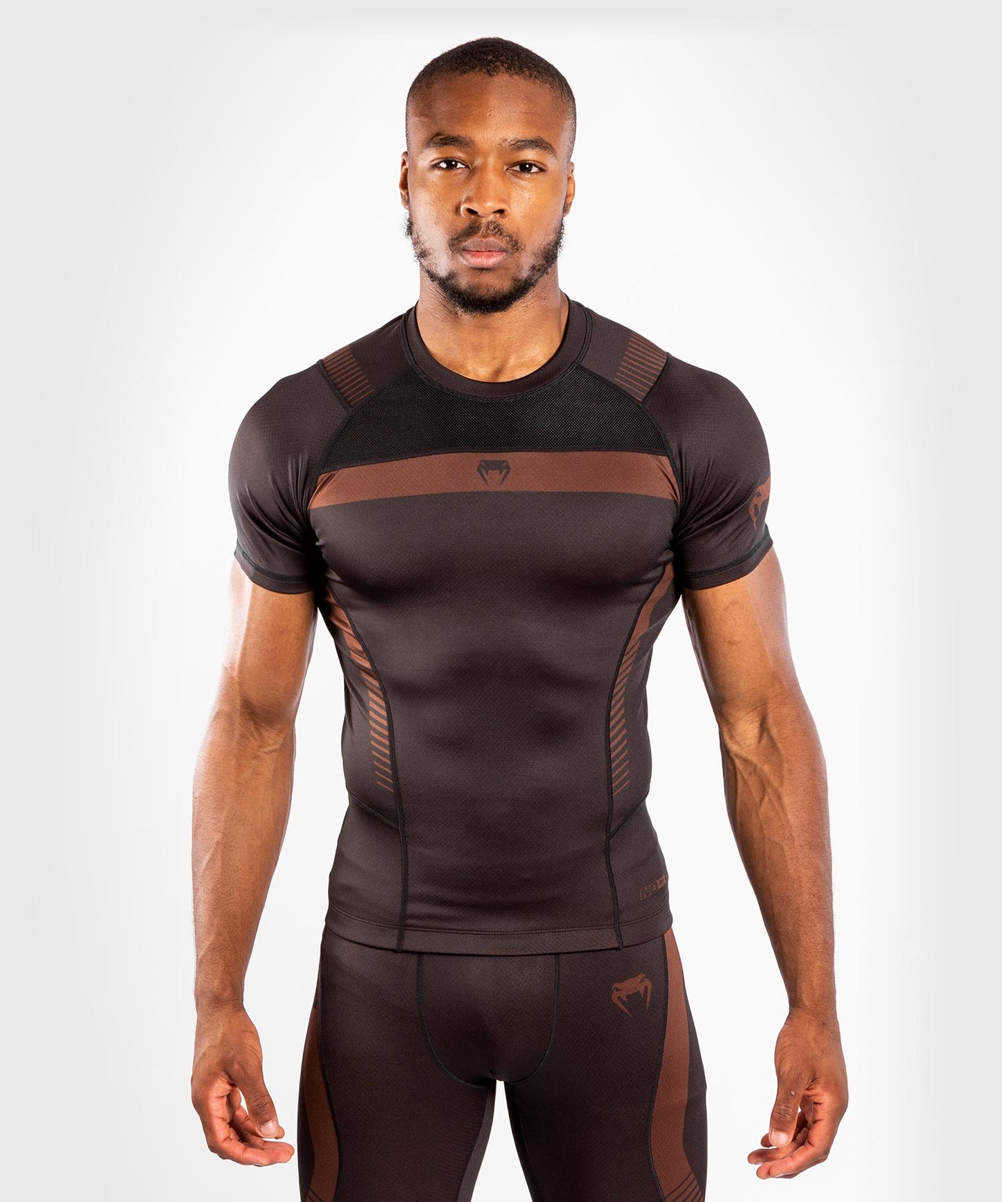 Venum NoGi 3.0 Rashguard - Short Sleeves - Black/Brown