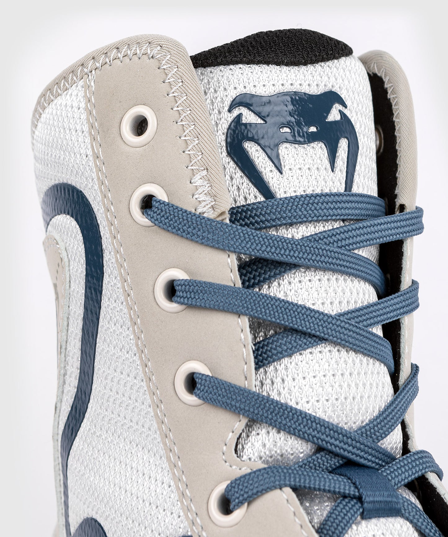 Venum Elite Evo Monogram Boxing Shoes - White/Blue