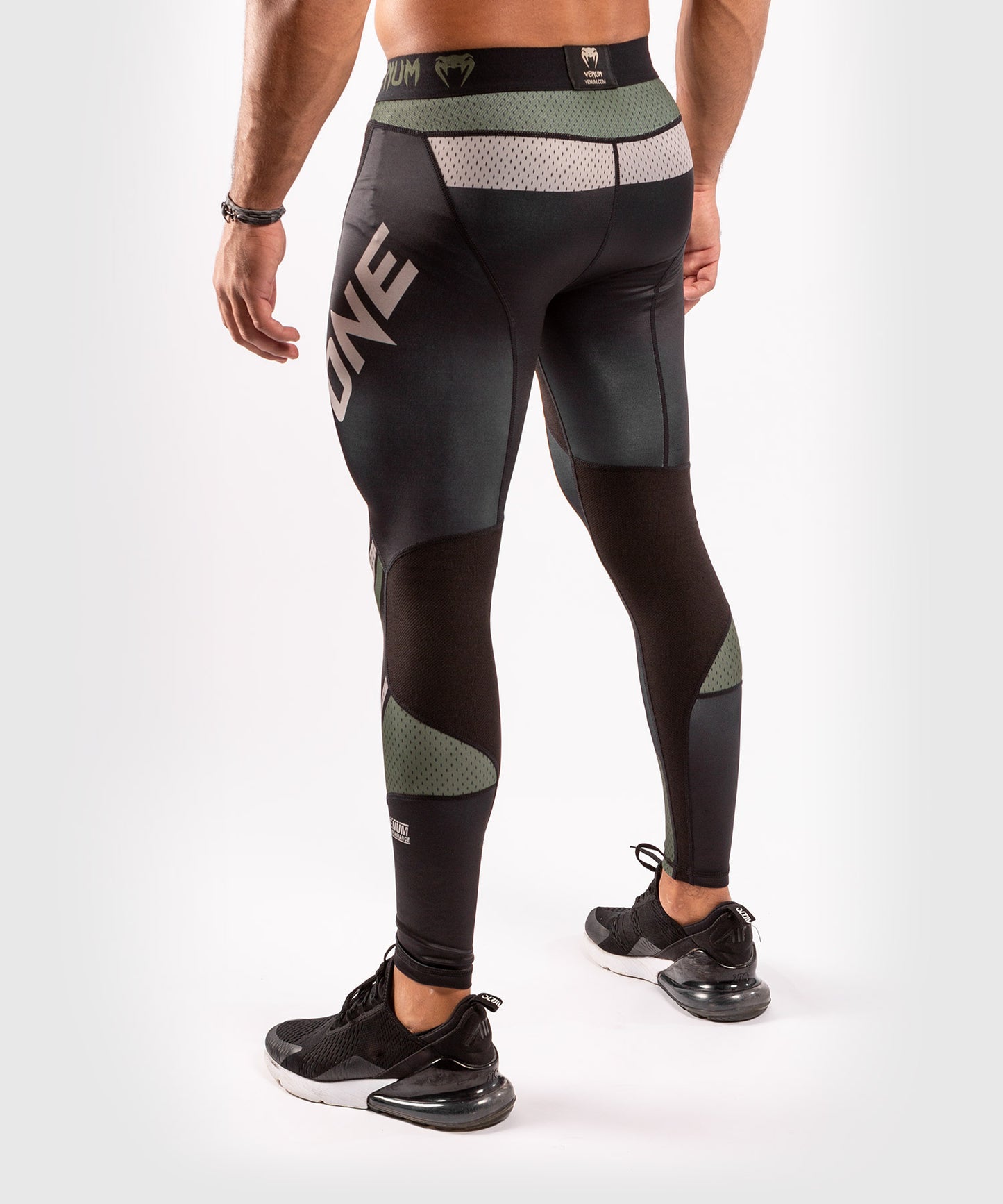 Venum ONE FC Impact Compression Tights - Black/Khaki