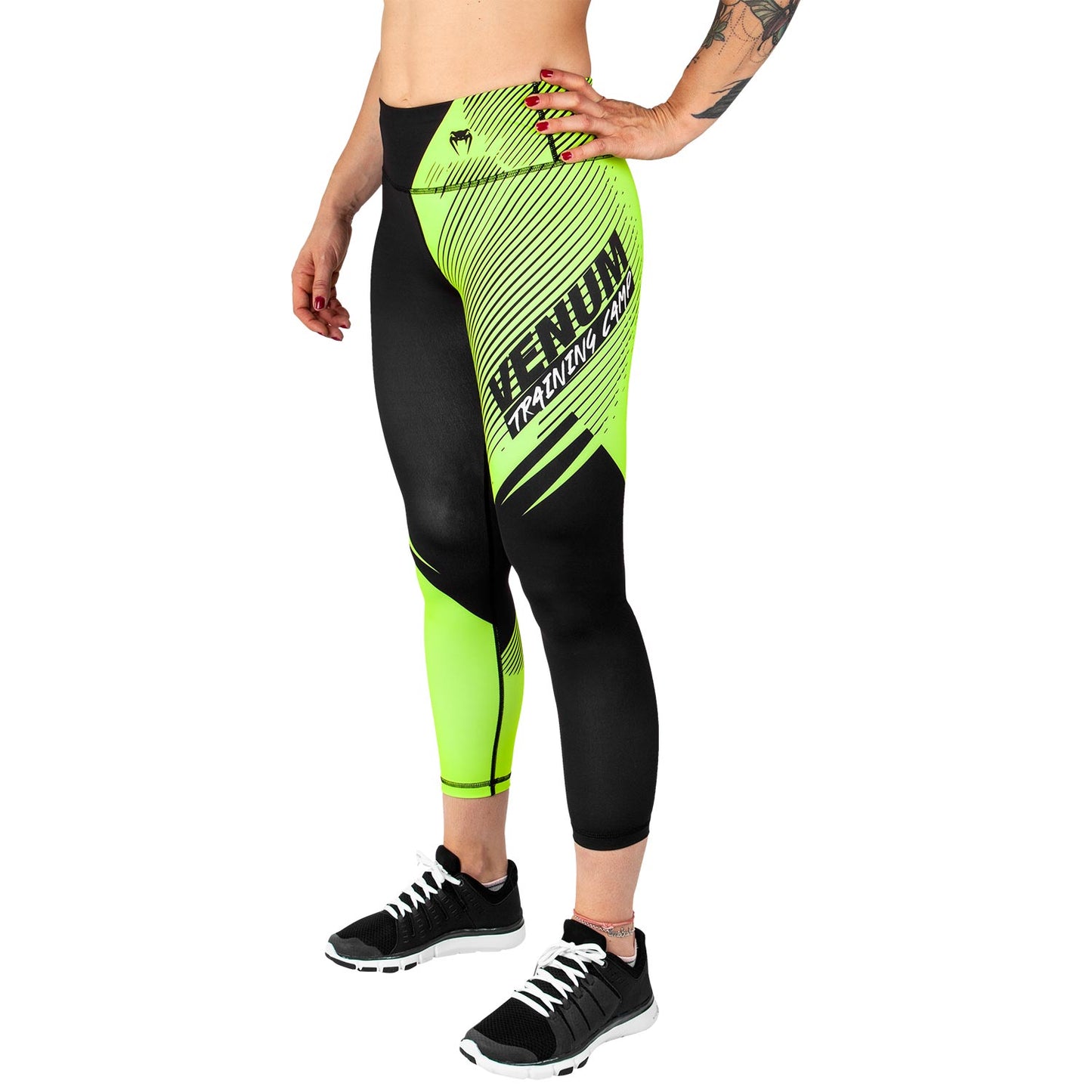 Venum Training Camp 2.0 Cropped Leggings - Black/Neo Yellow - For Women - Exclusive