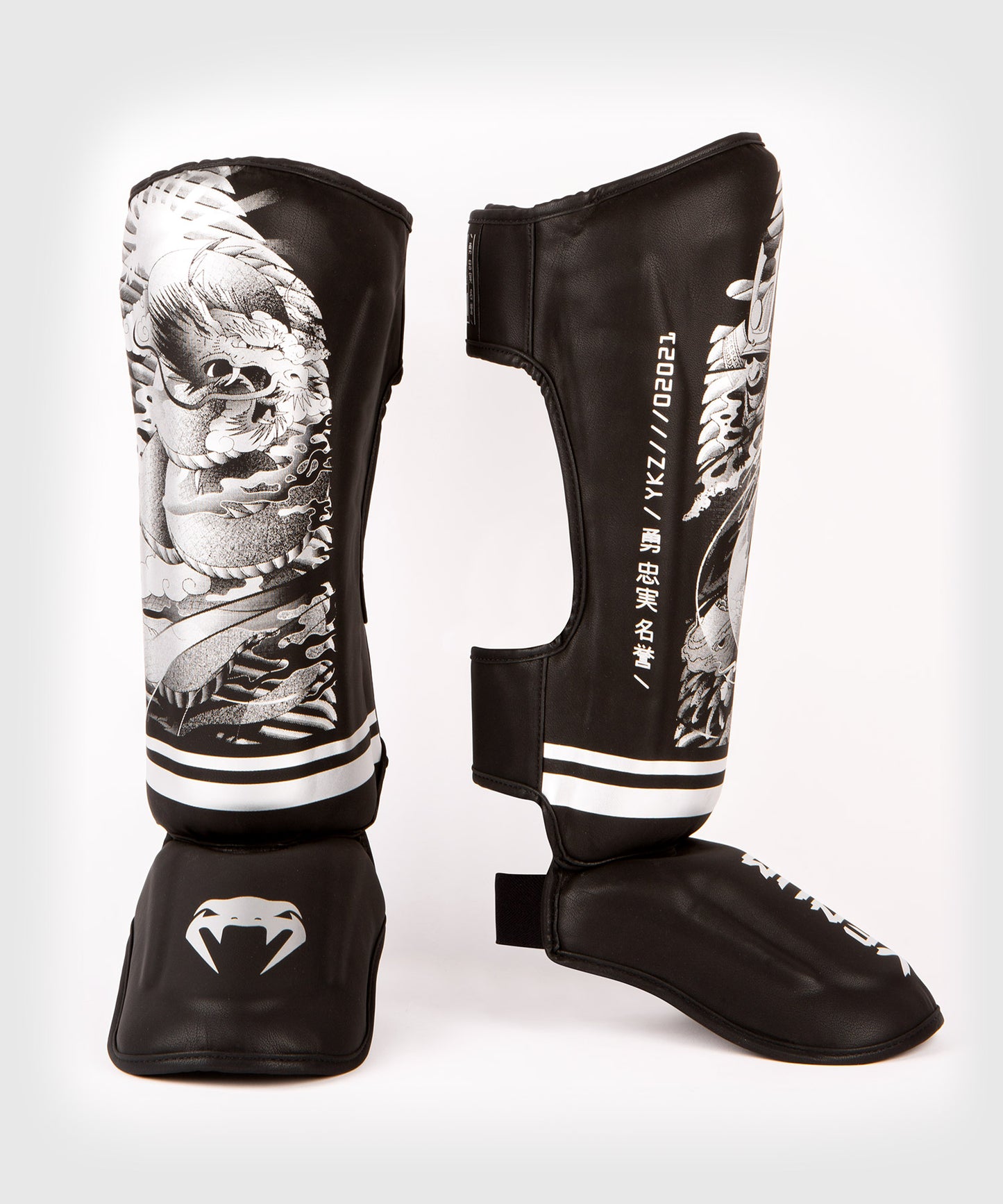 Venum YKZ21 Shin Guards – Black/Silver