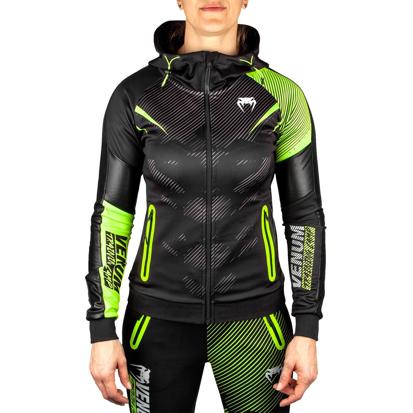 Venum Training Camp 2.0 Women Hoodie - Black/Neo Yellow - Exclusive