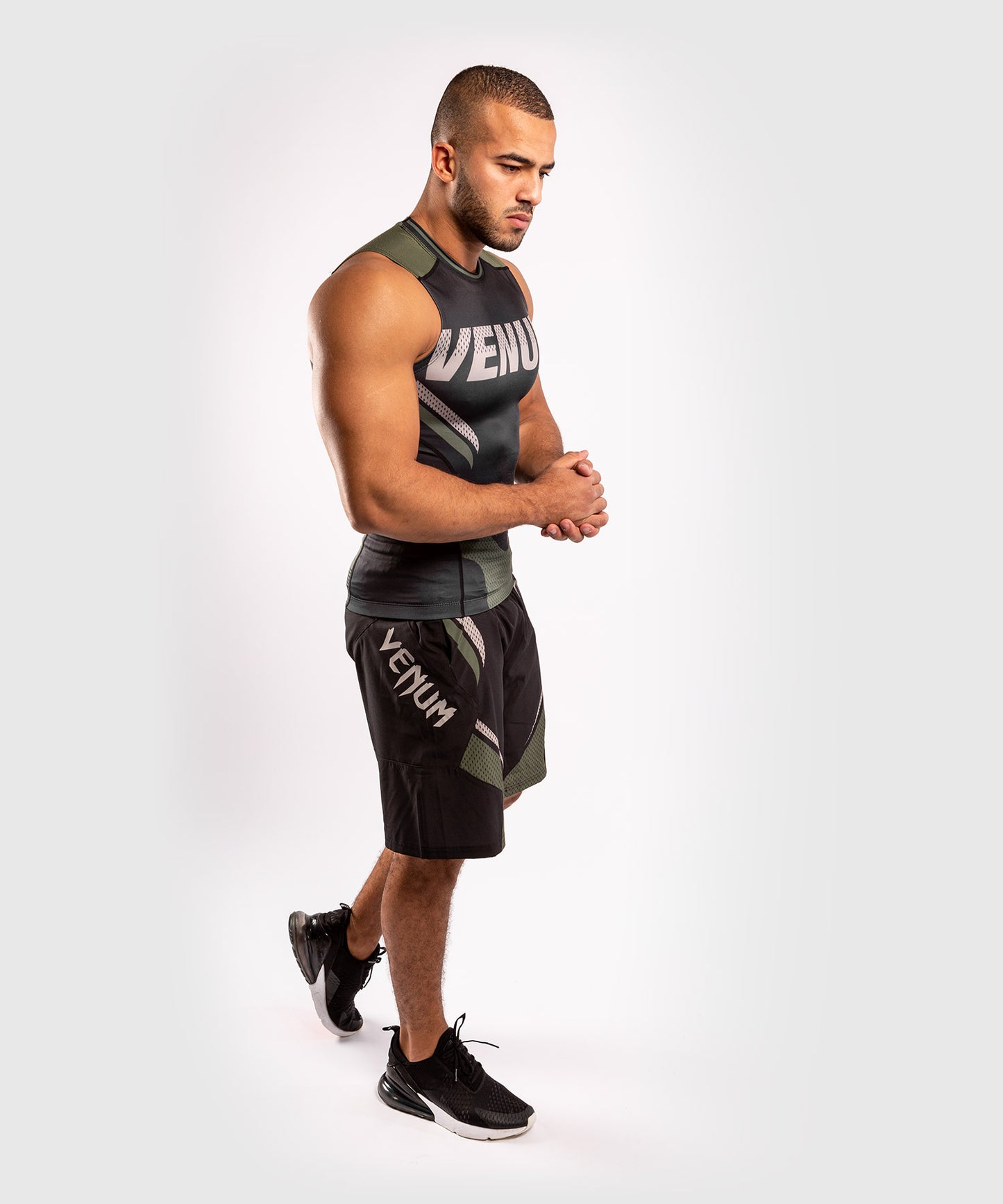Venum ONE FC Impact Rashguard - sleeveless - Black/Khaki