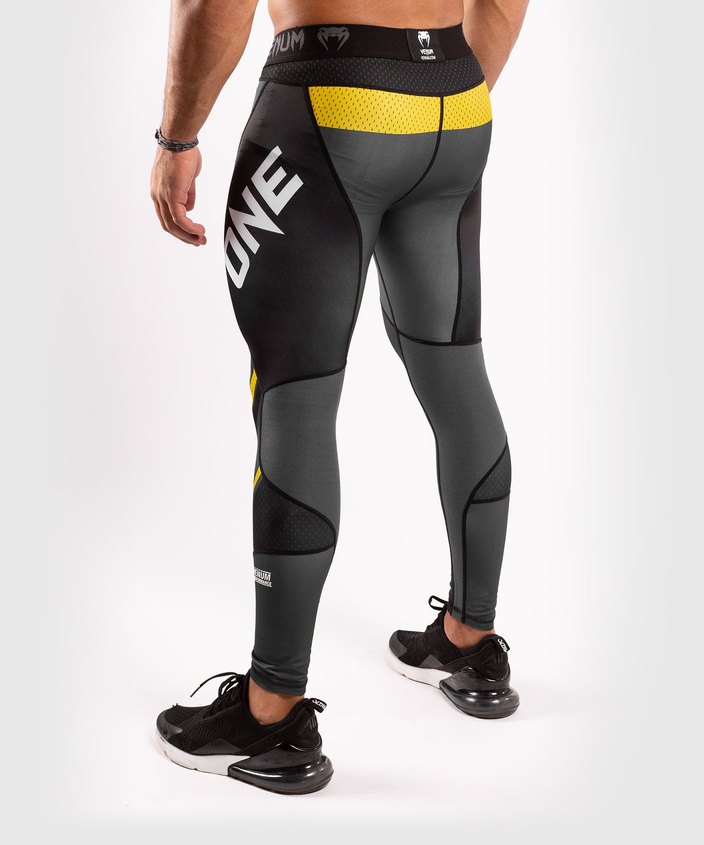 Venum ONE FC Impact Compression Tights - Grey/Yellow