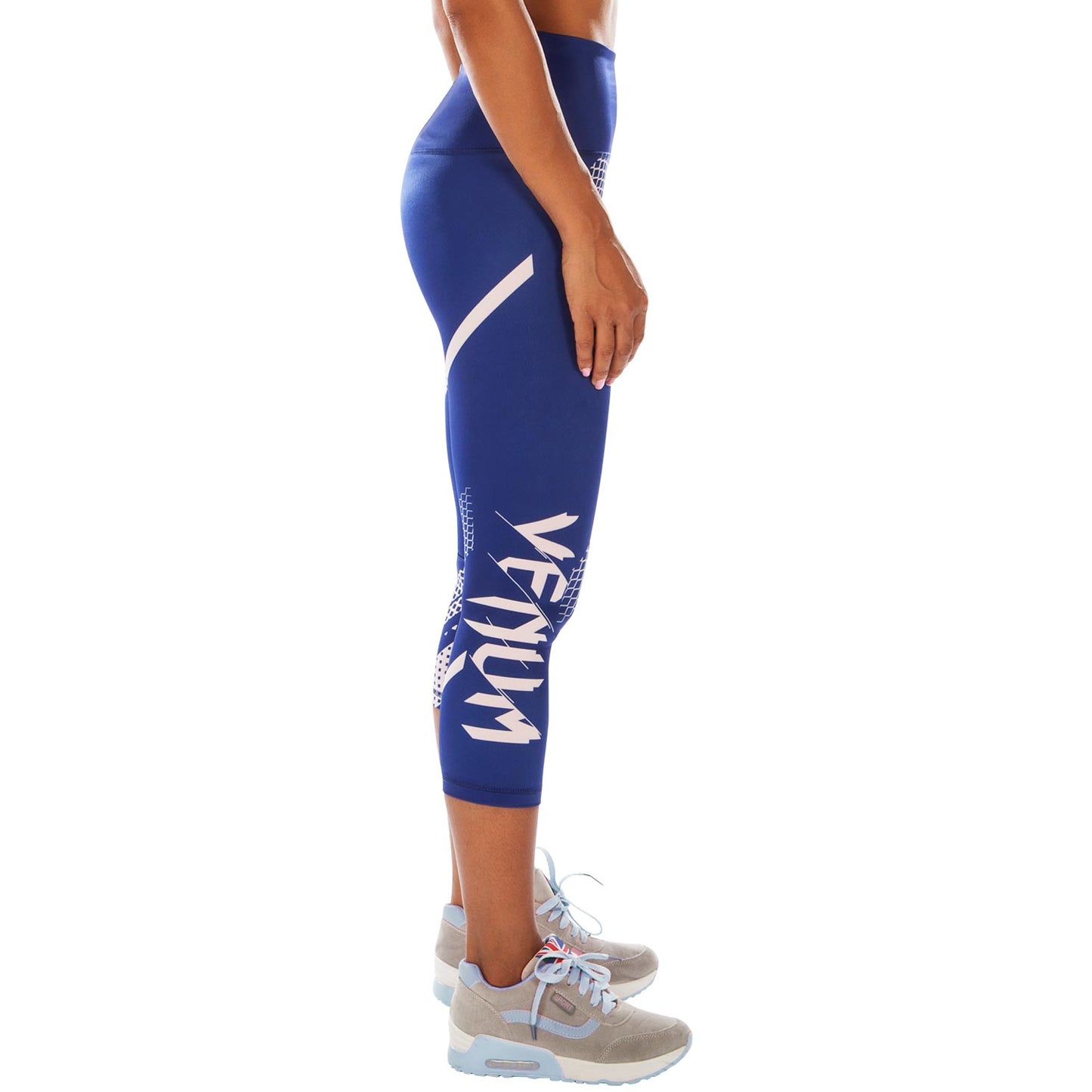 Venum Rapid Cropped Leggings - Navy Blue/Coral