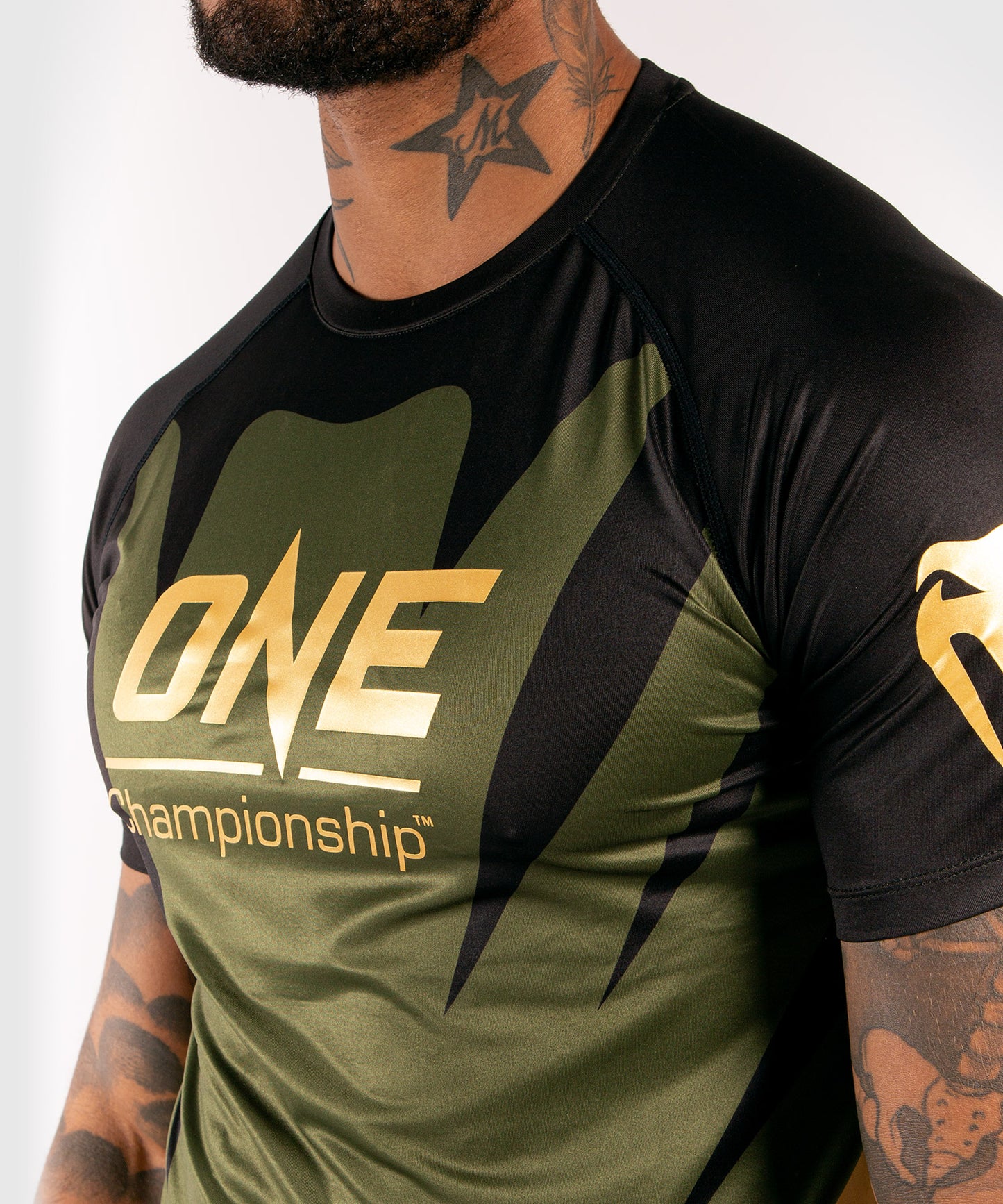 Venum x ONE FC Dry Tech T-shirt - Khaki/Gold