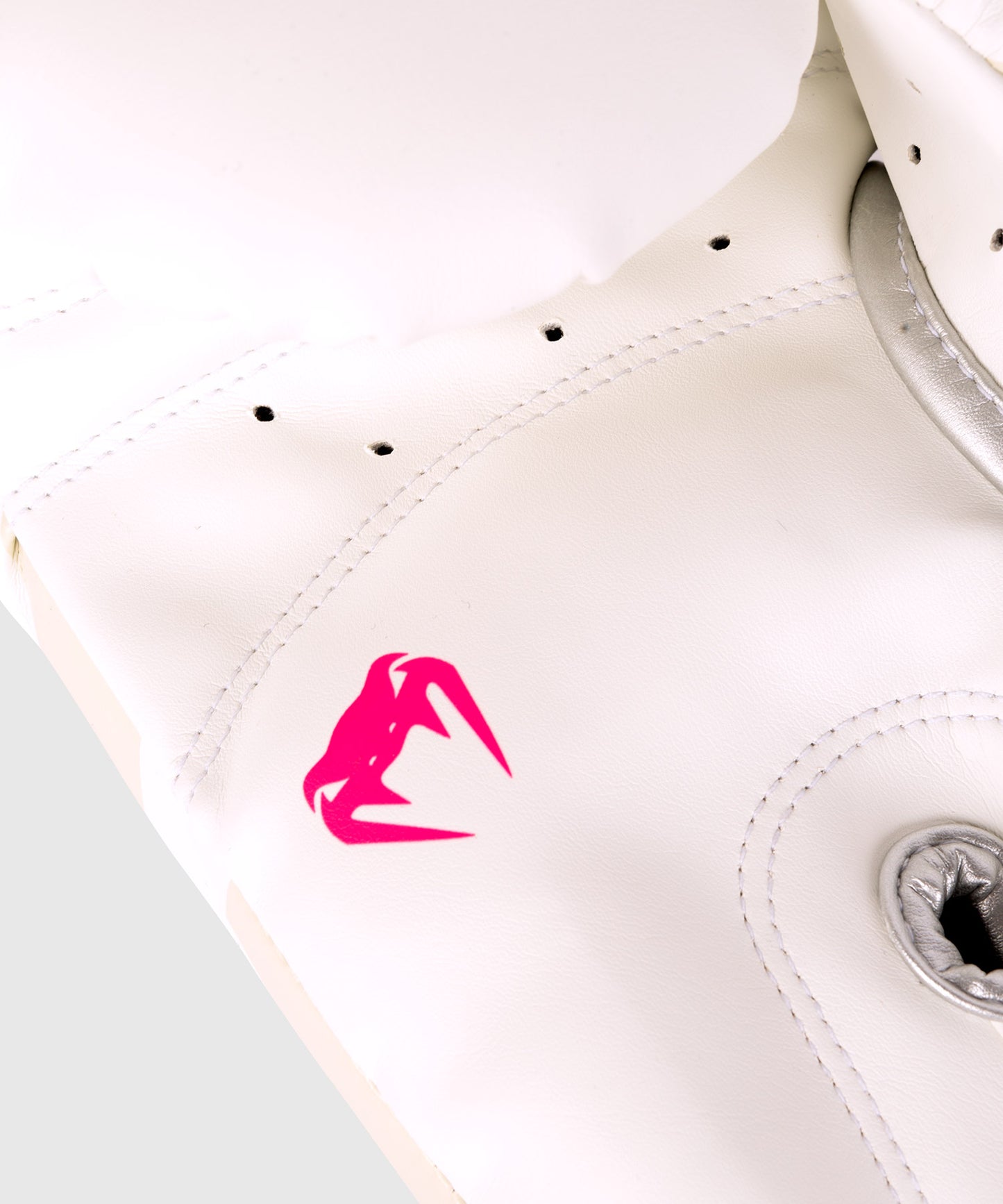 Venum Elite Boxing Gloves - White/Silver-Pink