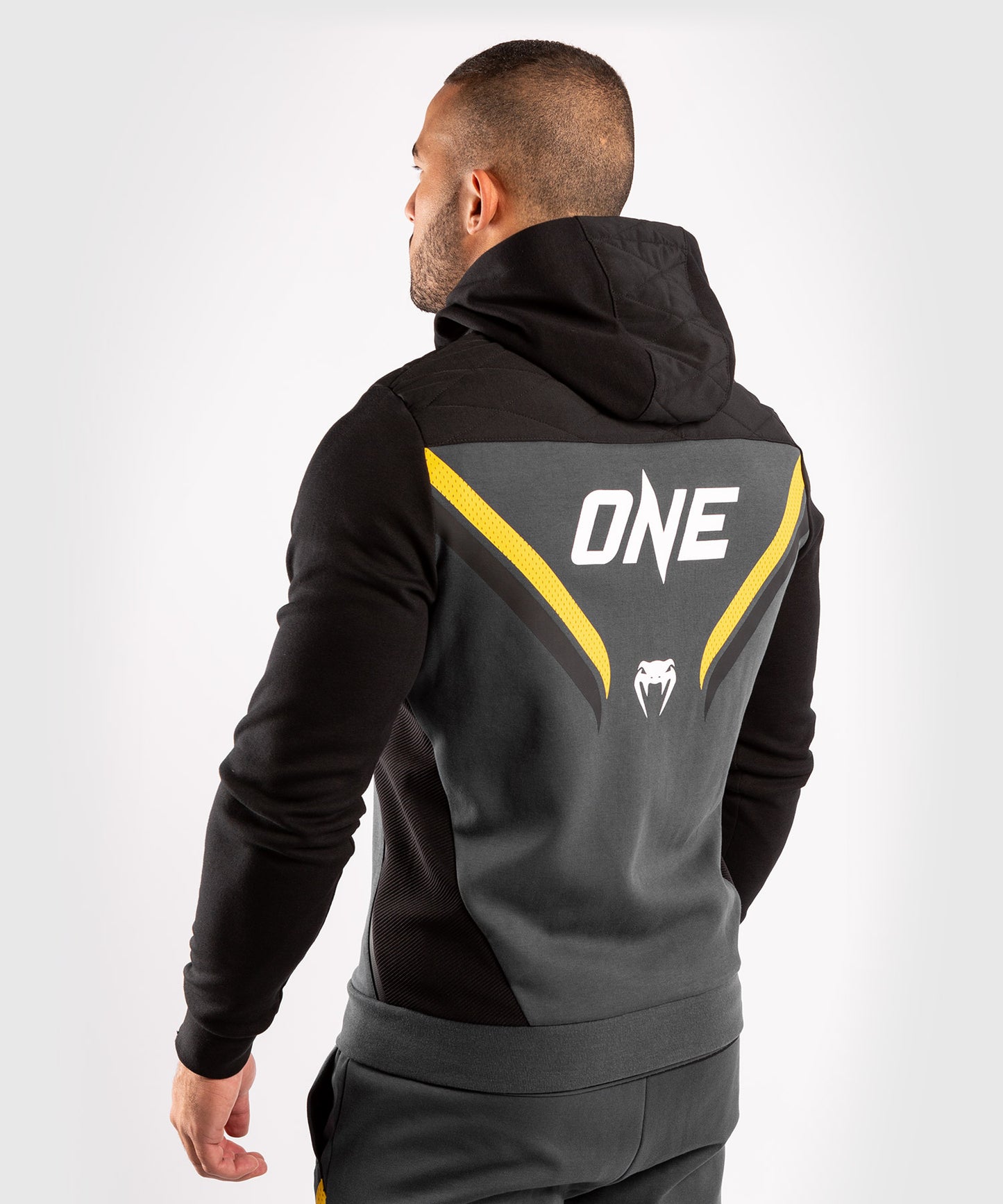 Venum ONE FC Impact Hoodie - Grey/Yellow