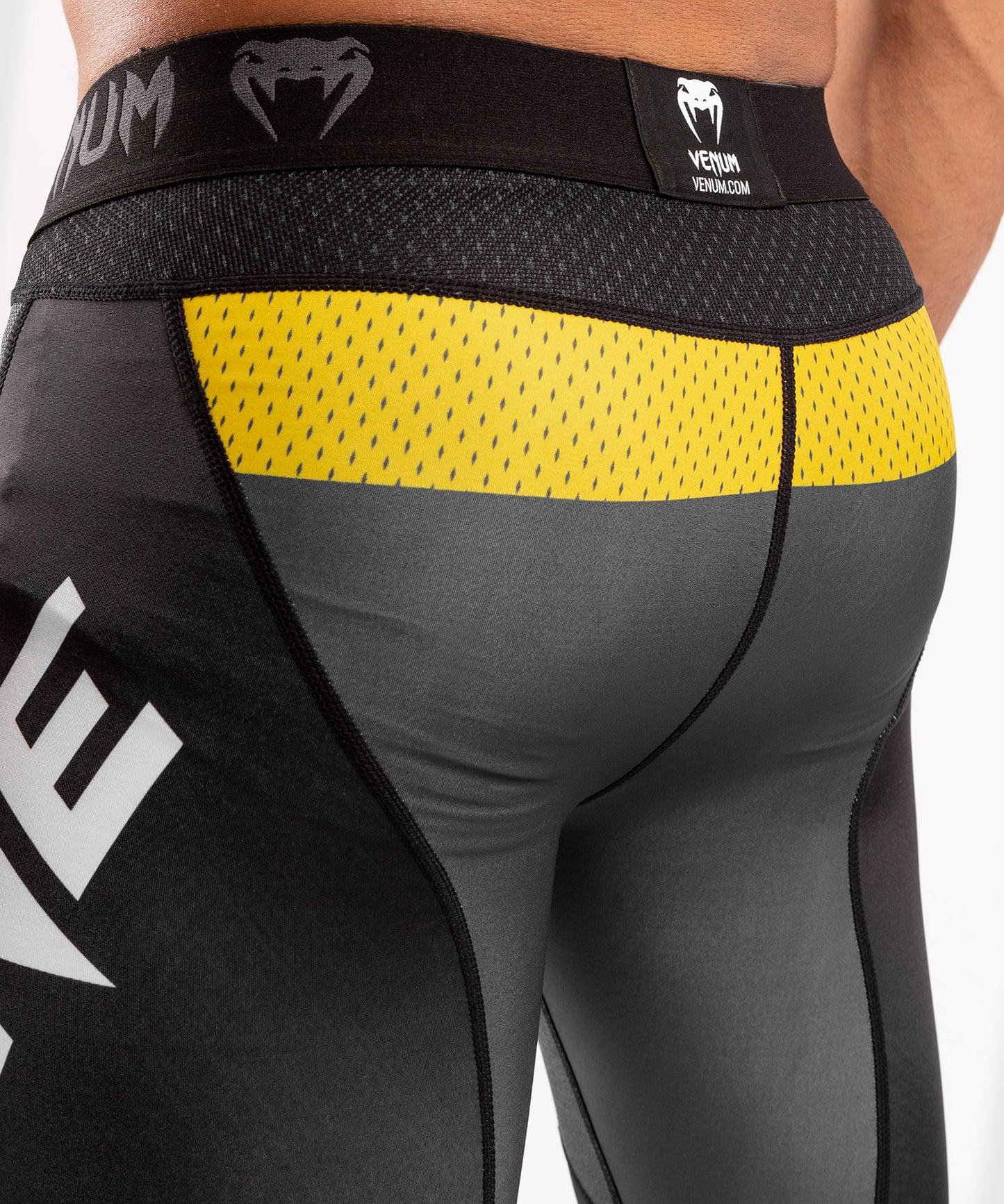 Venum ONE FC Impact Compression Tights - Grey/Yellow