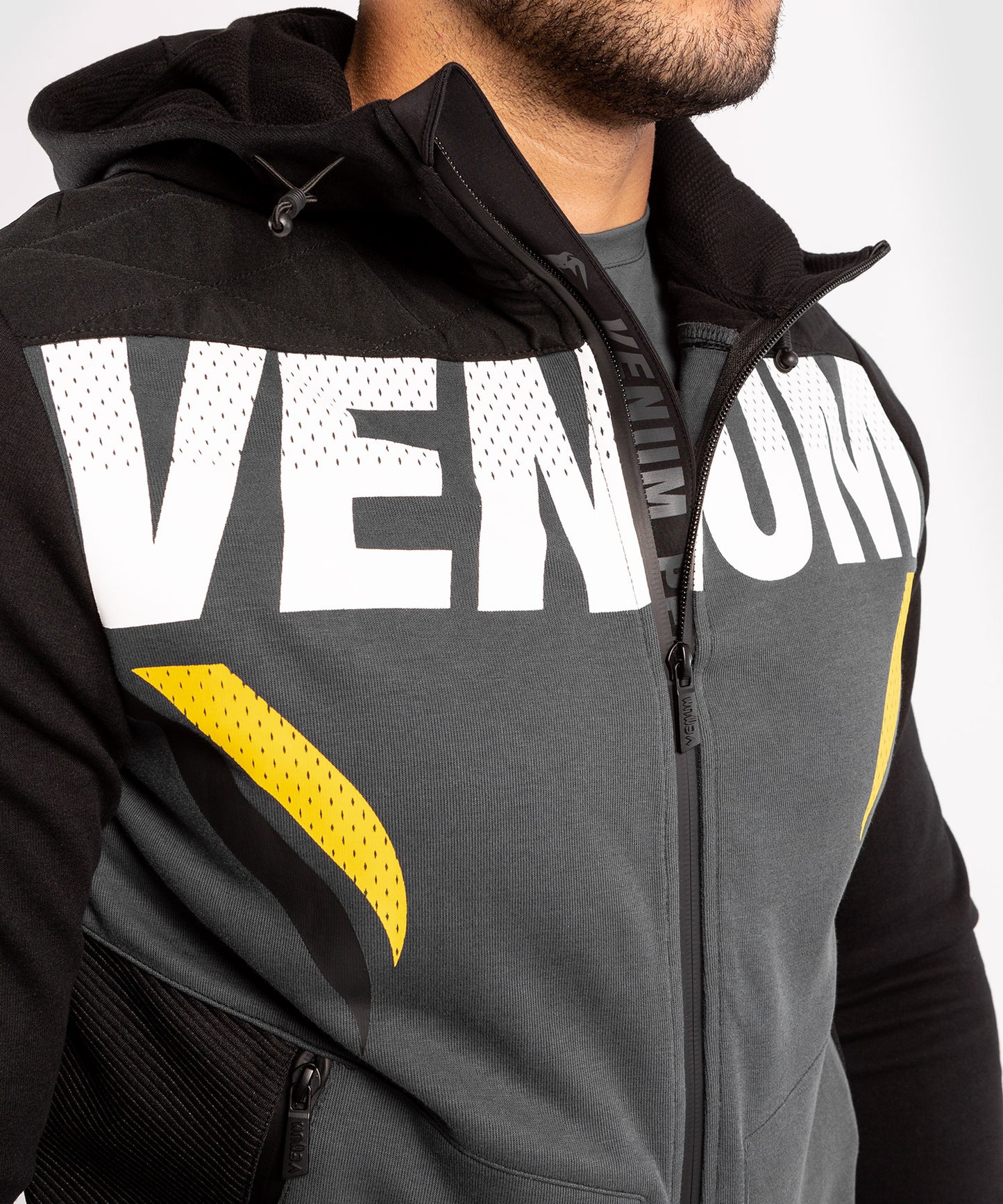 Venum ONE FC Impact Hoodie - Grey/Yellow